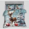 Textilomanie 3D Bavlnené obliečky DEER WITH DECORATION modré, 100% bavlna Rozmer obliečky: 70 x 90 cm | 140 x 200 cm