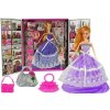 LEAN TOYS Bábika 28 cm s doplnkami blondína fialová