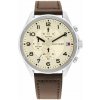 Robustné Pánske Hodinky TOMMY HILFIGER 1792003 (45 mm) – šedé puzdro hnedý kožený remienok