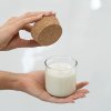 Svetluša - Recyklované sklo M, sójová sviečka 170g, rozmer 7x7,5cm, farba natural