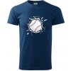 Baseball lopta v triku - Klasické pánske tričko vyššej gramáže - 4XL ( Polnočná modrá )