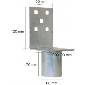 Nádstavec na zemnú skrutku Zn L 90x90x120x60mm