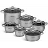 12 kusový set hrncov - striebro