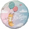 Balón Líška Happy Birthday narodeniny 45 cm