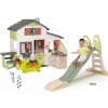 Set šmykľavka s vodotryskom a dvojitou vlnou 230 cm Toboggan XL Life Smoby a domček Friends House so zvončekom kuchynkou a záhradkou