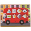 Bigjigs Toys Vkladacie puzzle autobus so zvieratkami