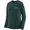 Dámske funkčné tričko Patagonia LONG-SLEEVED CAPILENE COOL MERINO BLEND GRAPHIC SHIRT - tmavo zelená S