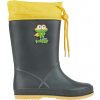 Detské gumáky Coqui, RAINY COLLAR FUR čierna,žltá 29