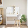 vidaXL Toaletný stolík s LED svetlami biely 96x40x142 cm 837892