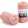 Špagát na macrame techniku YarnArt MACRAME COTTON VR 912 oranžová žltá ružová smotanová