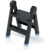 Kistenberg Obojstranné skladacie plastové schodíky TITAN LADDER čierne, modré prvky nosnosť 150kg KLD4565-2717C