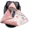 New Baby Zateplená zavinovačka do autosedačky Love Teddy Bear pink