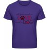 Gildan Tričko - Dizajn s motívom Láska a pes - Purple - 4XL - Pánske