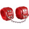 Dominate Me Leather Handcuffs D13 Red-Red