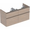 GEBERIT KÚPEĽNE Skrinka pod dvojumývadlo Geberit iCon, so 4 zásuvkami, dub, láva, 502.309.JH.1