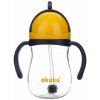 Akuku Kúzelná fľaška so slamkou a závažím 280 ml žltá