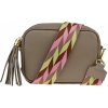 NovaKabelka.sk Bala Taupe Scura s prídavným popruhom II kožená talianska crossbody kabelka hnedá