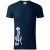 Husľový kľúč gitara - Tričko z organickej bavlny - 2XL ( Tmavomodrá (veľmi tmavá - skoro čierna) )