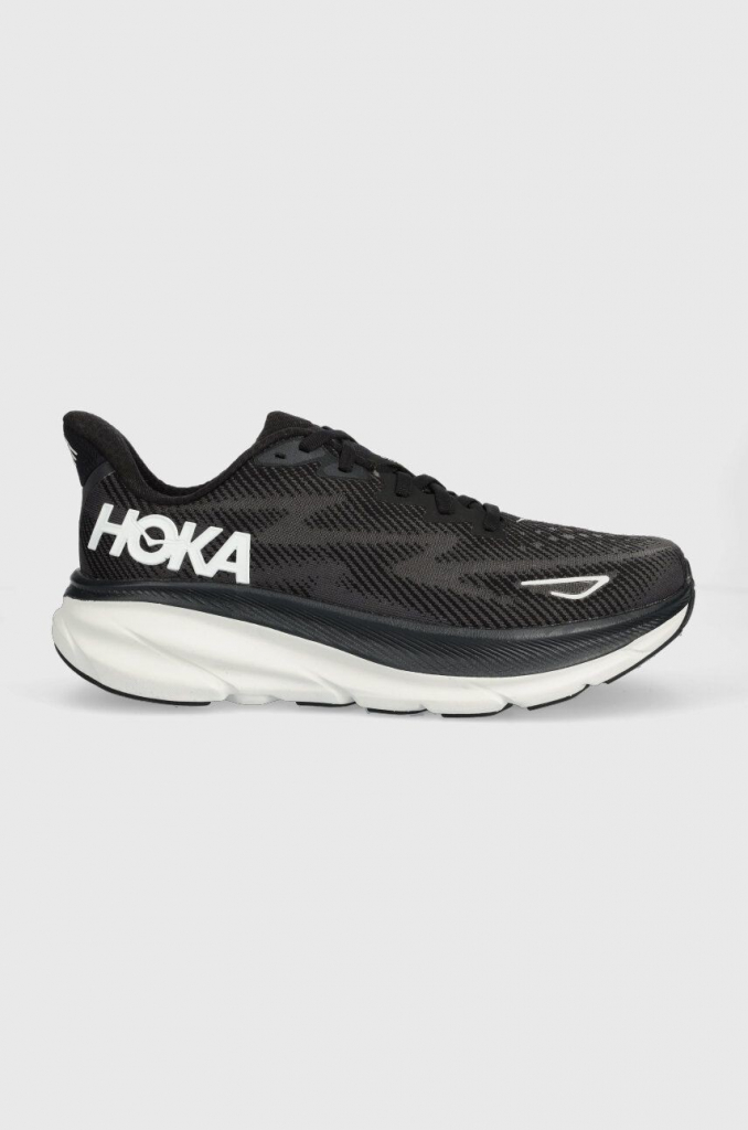 Hoka one one M Clifton 9 wide BLACK WHITE