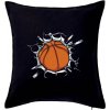 Basketbal lopta v triku - Vankúš 50x50 - 50x50 - Vrátane výplne ( Čierna )