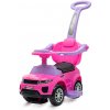 Dětské hrající odrážedlo s vodící tyčí SUV 3v1 Baby Mix Prime růžové