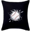 Baseball lopta v triku - Vankúš 50x50 - 50x50 - Iba poťah ( Čierna )