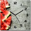 Sklenené hodiny štvorec Nakrájaný melón 30x30 cm