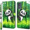Peňaženkové 3D puzdro PAINTING na Motorola Moto G62 5G - Panda a bambus