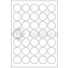 Labelea Samolepiace etikety kruh 35x35 mm lesklé biele papierové, na hárku A4, pre laserovú tlač, Farba etikiet Biela, Počet hárkov v balení 100 EPL999035W035S