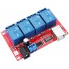 4-kanálové programovateľné relé s USB konektorom
