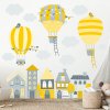 Nálepky na stenu balóny a domčeky žltá- Plotbase, s.r.o., 120x12