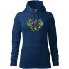 Folklórna mikina dámska s výšivkou IKA folk, s kapucňou Farba: 87-polnočná modrá, Veľkosť: XS