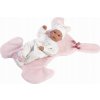 Llorens 63598 Baby vinylová panenka 35 cm Bimba s růžovým polštářkem