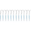 Reťaz MagicHome Vianoce Icicle, 12x LED studená biela, 12 cencúľov, 3xAA, IP44, exteriér, osvetlenie, L-2,20 m