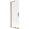 Mexen Velar, 2-krídlová posuvná vaňová zástena 70 x 150 cm, 8mm sklo námraza, medená matná, 896-070-000-31-65