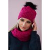 Mondo Italia Dámsky zimný set čiapka a nákrčník PLK5 fuchsia Univerzálna Fuchsia