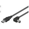 Kábel USB PREMIUMCORD 2.0 Konektor A-B 1m - ohnutý konektor B 90° ku2ab1-90
