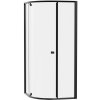 Ravak Pivot sprchovací kút 80x80 cm polkruhová čierna matné/priehľadné sklo 37644300Z1