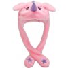 Plyšová LED čiapka Funky Animal Jednorožec ružový