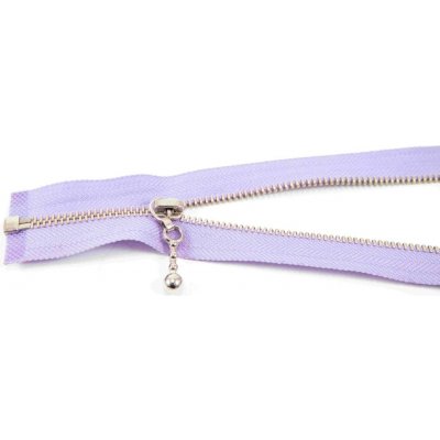 Deliteľný kovový strieborný zips č.3 viac farieb - dĺžka (30 - 85 cm) 50 cm fialová
