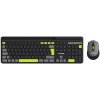 Canyon SET-W5, Wireless bezdrôtové combo - multimed. klávesnica, SK/CZ + opt. myš až 1600 dpi, čierna so zelenými prvkam CNS-HSETW5BK-CS