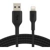BELKIN kabel oplétaný USB-A - Lightning, 1m, černý CAA002bt1MBK