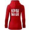 Nápis Krav Maga - Mikina dámska trendy zipper s kapucňou - L ( Červená )
