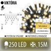 Viktória led svetelná záclona vonkajšia flash 250led 15m teplá biela flash prebliknutie studená biela