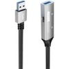 PremiumCord ku3rep10al USB 3.2. repeater a prodlužovací, Male-Female, 5Gbp, 10m, stříbrný