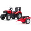 Falk Šliapací traktor 996AB Case IH Puma 240CVX s vlečkou - červený