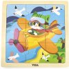 Viga Detské drevené puzzle Viga lietadlo 9 dielov