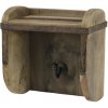 Chic Antique Hnedá drevená polička s háčikom z tehlovej formy Grimaud - 14*8*15 cm - Chic Antique