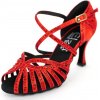 Dámske tanečné topánky Elza 1114 červená 7,5 cm Flare Veľkosť: 38