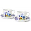 Livello Porcelánová darčeková sada šálok s tanierikmi – farebné sirôtky 2 × 250 ml na veselé servírovanie a darovanie